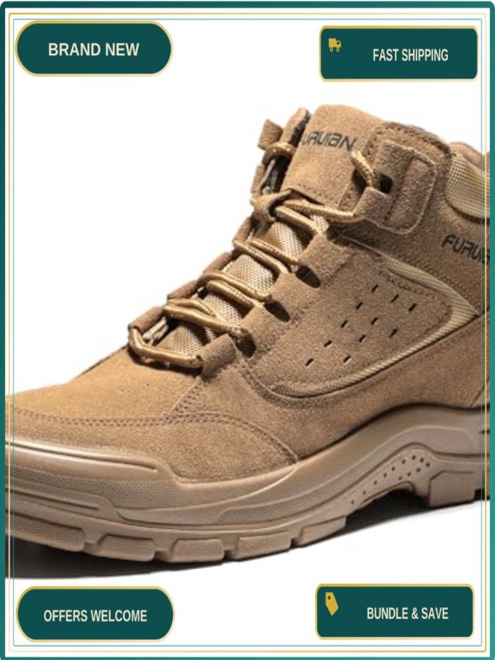 Steel Toe Work Boots Lightweight Safety Footwear Suede Lace-Up Unisex